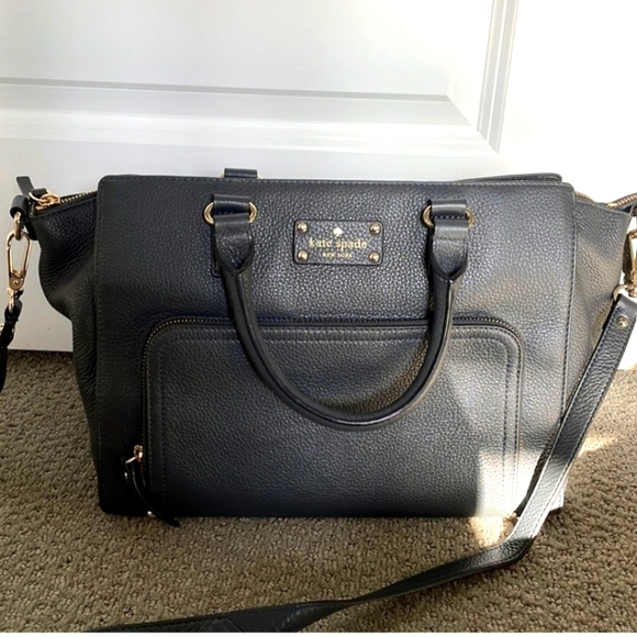 KATE SPADE LARGE GREY PEBBLE LEATHER PURSE - Picture 1 of 10